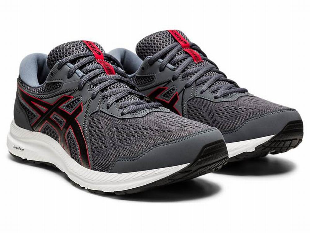 Tiendas Tenis Para Correr Asics Hombre Mexico GEL CONTEND 7 Grises Rojos