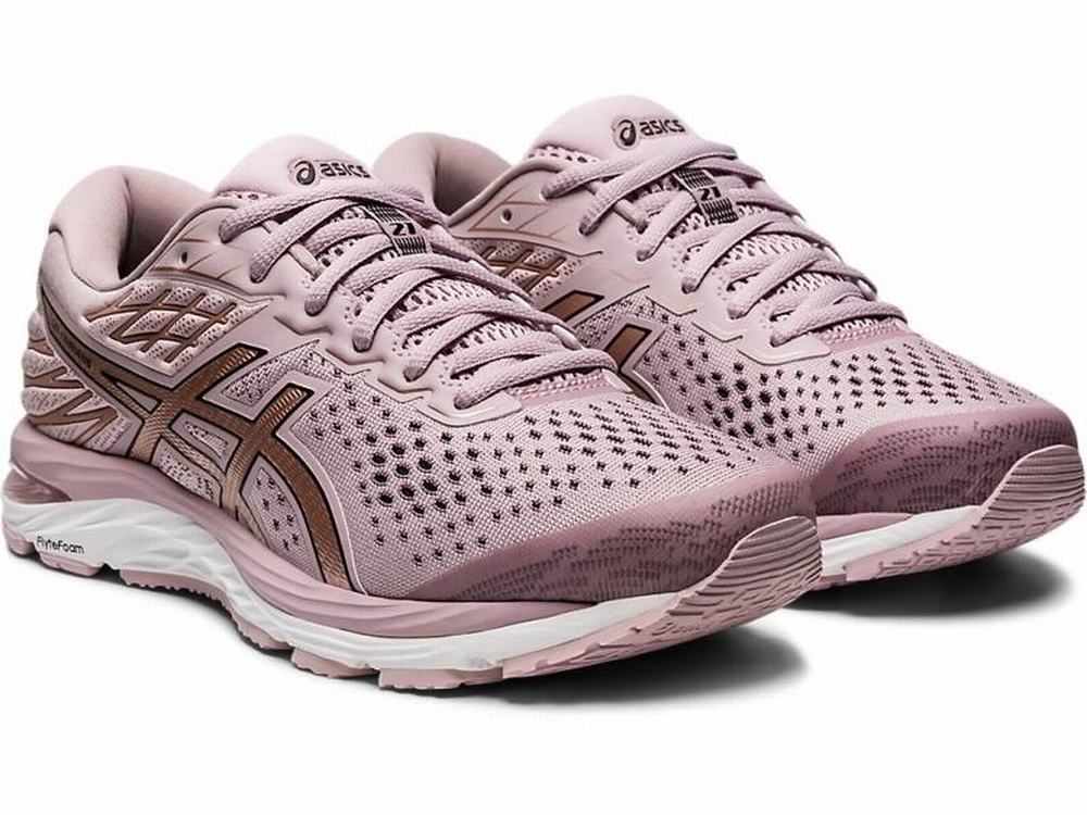 Comprar Asics GEL CUMULUS 21 Mexico Tenis Para Correr Mujer Rosas Dorados