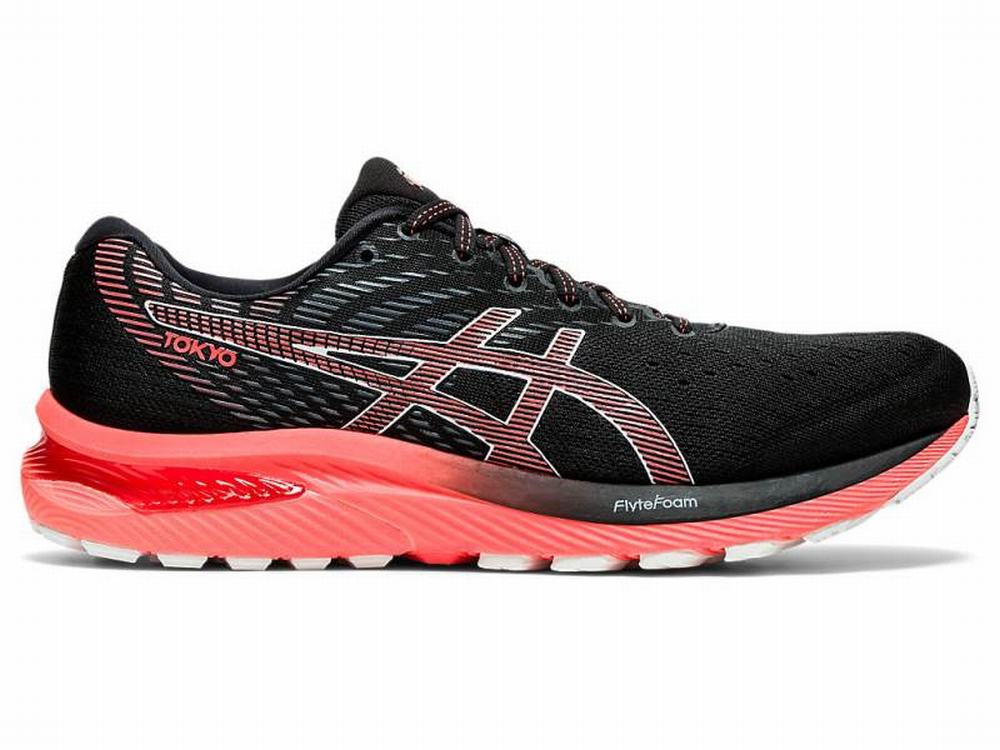 Tenis Para Correr Asics Hombre En Oferta GEL CUMULUS 22 TOKYO Negros Naranjas
