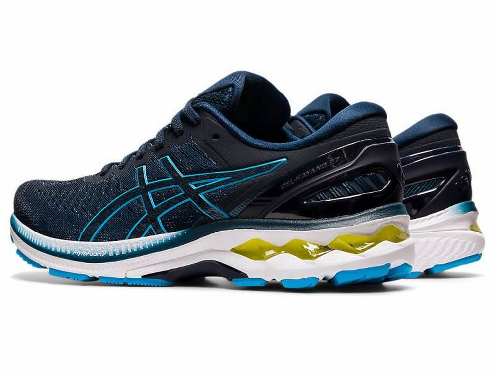 Tenis Para Correr Asics 2024 GEL KAYANO 27 Hombre Azules Verdes