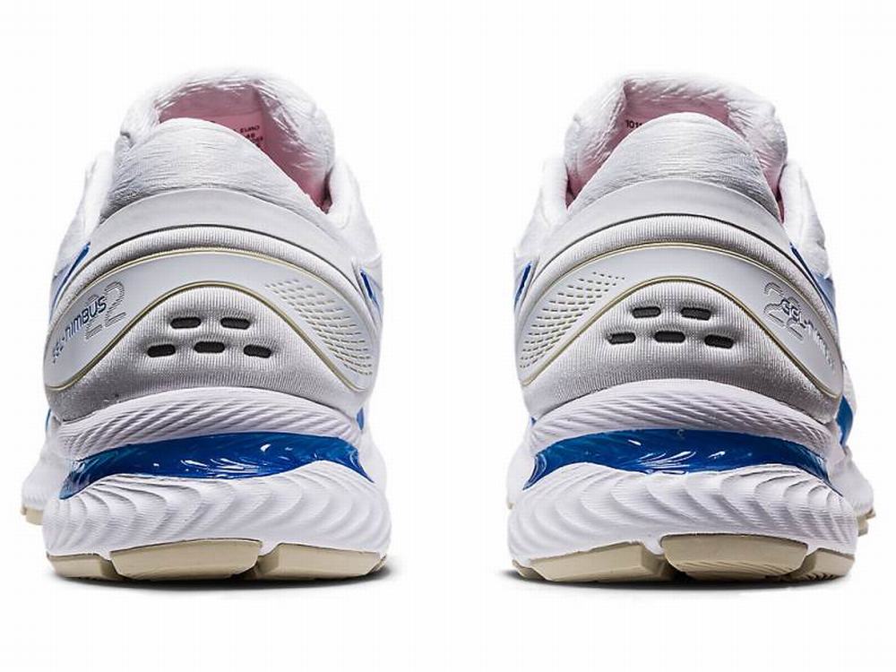 Comprar Tenis Para Correr Asics Baratas GEL Nimbus 22 Retro Tokyo Hombre Blancos Azules