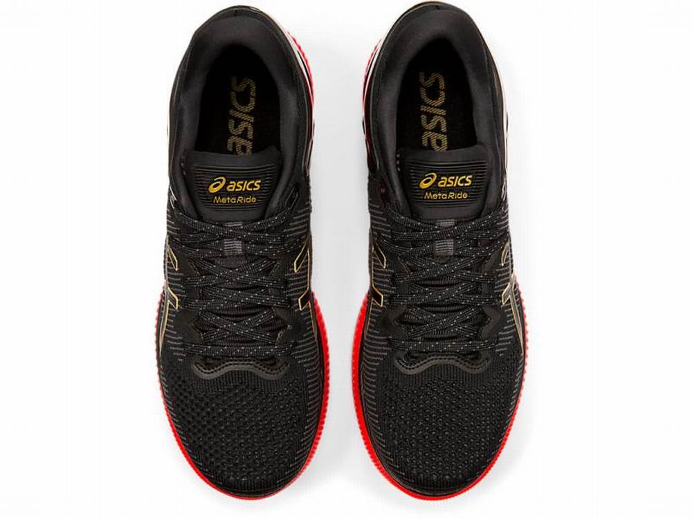 Tenis Para Correr Asics Venta METARIDE Mujer Negros Rojos